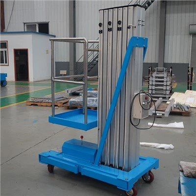 Platform Lif Aluminium Boom Ganda Tiang Tunggal Elektrik